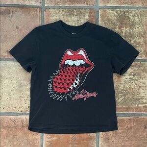 GAP Grey Relaxed Crew Neck T-Shirt Size Small Tall Rolling Stones